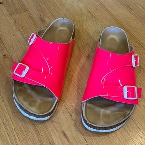 Birkenstock x Opening Ceremony collab. Zurich neon pink sandal.